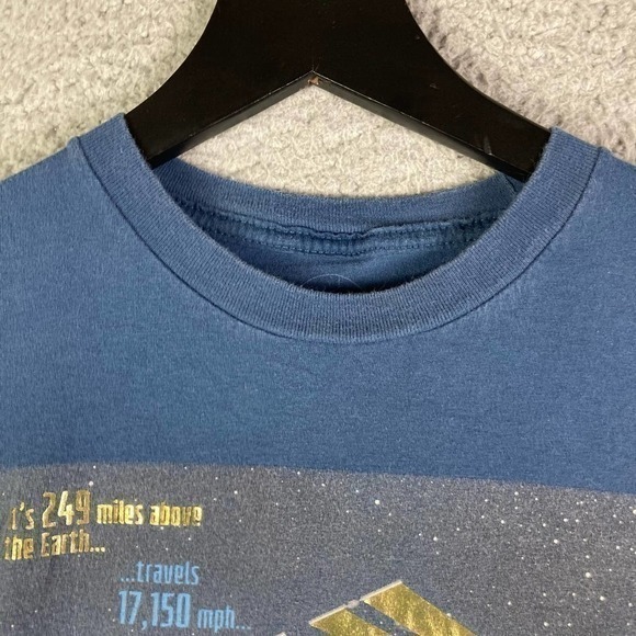 NASA Space Station Shirt International Size Small Adult Unisex Blue Graphic Tee - Picture 8 of 9